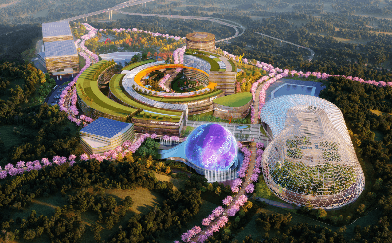 全体鳥瞰図(イメージ図)<マスタープラン設計 ラグアルダ・ロー・アーキテクツ>